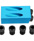 Pocket Hole Jig Kit For Woodworking With 15 Degree Oblique Hole Locator, aluminum body, hardened steel bushings, top view