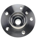 Top Tier Rear Axle Bearing Hub Assembly close-up view showing CNC machined metal structure for BMW and Mini compatibility.