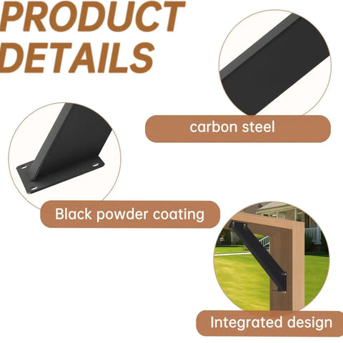 Beefy Heavy Duty 45 Degree Angle Bracket Set For Pergola Posts And Beams Wood Post Support Bracket Kit For Pergolas Gazebos Patios Tree Houses Includes Two Pieces