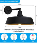 Heavy Duty 18 Inch Outdoor Barn Gooseneck Light With Vintage Farmhouse Style Wall Mounted Exterior Fixture For Homes Porches And Garages Weatherproof Iron Construction Classic Rustic Porch Lantern For Outdoor Living, showing black iron finish.