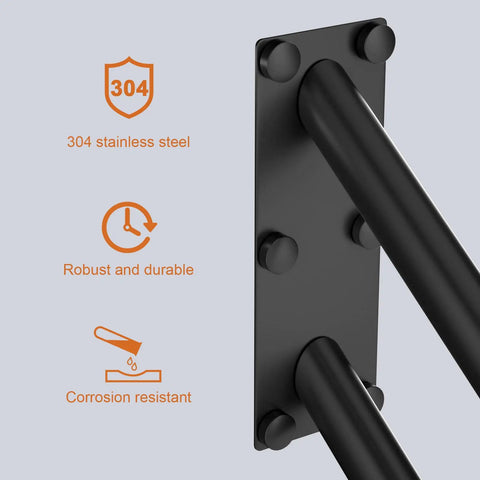 20 Inch Stainless Steel Handrail For 1 To 3 Steps, 1.25 Inch Tube, Oil Rubbed White Safety Grab Bar, Wall Mounted Stair Rail, durability features