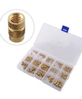 300 Piece Heat Set Threaded Inserts Kit M2 To M6 And One Quarter Twenty Brass Knurled Nuts For 3D Printing PLA ABS Repair Mixed Pack Copper Forging For Strong Durable Joints in case