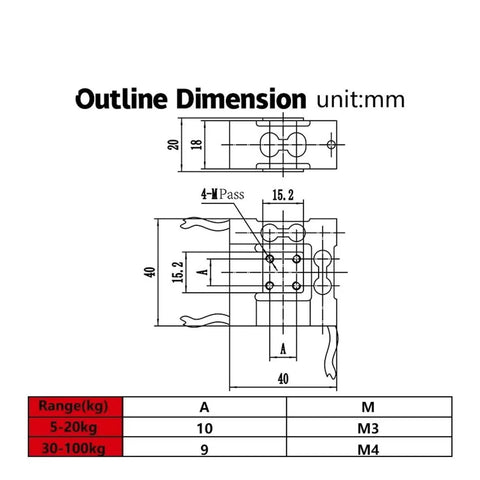 Technical drawing of 3D Multi Dimensional Weighing Force Sensor Triaxial Load Cell For Six Axis Robots And Mechanical Arm Processing.