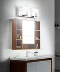 Dimmable Matte Black Bathroom Vanity Lights Over Mirror Modern LED Vanity Light 2 Light Fixtures Sleek Over Mirror Mount