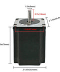 Nema 23 CNC stepper motor with 8mm shaft, 76mm length, and precise dimensions for high torque applications in CNC equipment.