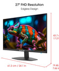 27-Inch Prime Gaming Monitor With 100Hz Refresh, 1ms Response, Dual HDMI And DisplayPort, 100% SRGB Color, AMD FreeSync