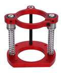 Router Lift Base With 70mm Stroke And Two Jaw Clamping Router Table Insert Plate Lift System With Manual Crank Handle For Easy Woodworking Trimming Quick Height Tweaks And 64-66mm Motors Universal Compatibility, red aluminum lift base with springs