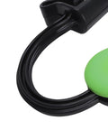 Close-up of the Golf Swing Trainer With Instant Tactile Feedback And Swing Analyzer for Beginners showing green grip pad and black cables.