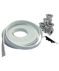 Open Ended Timing Belt Set 5 Meters Long 15mm Wide White Polyurethane Belt For Laser Engraving And CNC Machines with 5 Pulleys