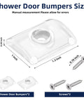 Glass Shower Door Bumpers For Sliding Doors With Screws, Wall Jamb Stopper Replacement Parts For Shower Enclosures, Fits 1 Inch Or 1.3 Inch Door Frames, Clear Bumpers With Mounting Screws, Reduces Sliding Noise Scratching And Door Movement Set Of 2.