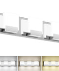Slick Five Light Dimmable Modern Bathroom Vanity Light Fixture With Color Temperature 3000K 4500K 6000K, 33 Inch, chrome finish