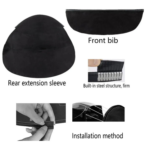 Two Piece FR Cotton Front Bib And Rear Extended Hood Welding Helmet Accessory With Press-In Seal, full neck protection detail