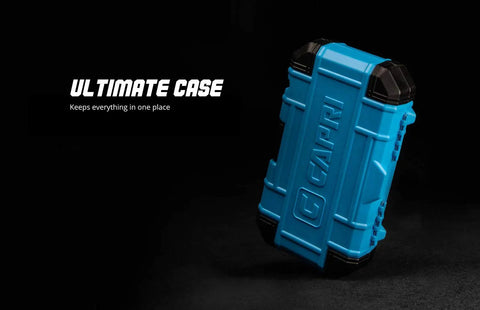 Blue Capri ultimate case with rugged design and black accents, ideal for tool storage and organization.