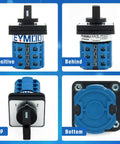 Beefy Rotary Changeover Switch 20A 2 Way 3NO 3NC 660V Three Phase 12 Terminals On Off On Latching Universal Selector Switch 3 Position