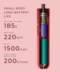 Cutaway of Ultra Handy Cordless Electric Screwdriver With 3.6V USB Rechargeable Battery showing internal battery and parts.