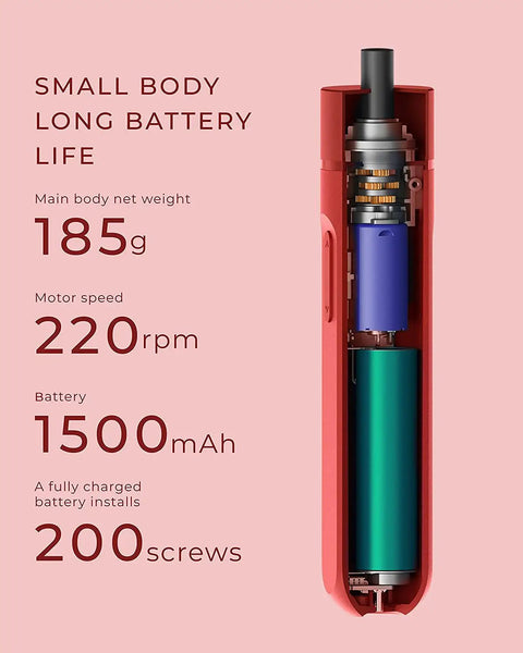Cutaway of Ultra Handy Cordless Electric Screwdriver With 3.6V USB Rechargeable Battery showing internal battery and parts.