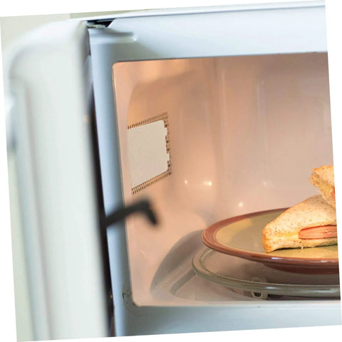 Microwave with installed Microwave Mica Waveguide Cover Insulation Sheets 10 Pack, Heat Resistant Oven Guard Crisper Pads Prevent Grease And Splatter