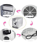 Portable Countertop Ice Machine Fast Self Clean Compact Ice Maker For Home Parties Kitchen Bar with control panel and ventilation.