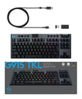 Game Changing Tenkeyless Wireless Mechanical Gaming Keyboard Featuring Crisp Tactile Switches Slick Syncable RGB Lighting Zero Lag Wireless Connection And Heavy Duty All Day Battery For Battle Ready Setups Black with USB cable and receiver.