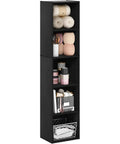 Open Shelf Bookcase For Living Room, Bedroom, And Home Office With Easy Assembly And No Fuss Setup, filled with decor and baskets
