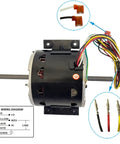 AC Condenser Fan Motor Replacement One Fifth HP 1650RPM 3 Speed For Dometic Brisk Air II Penguin Units with wiring diagram