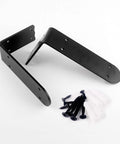 Black L Shaped Shelf Brackets Built Like A Tank Heavy Duty Metal Wall Mounts 2 Pack with screws for floating shelves