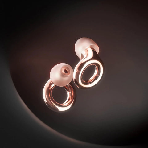 Rose gold Experience 2 Ear Plugs For Concerts And Festivals, High Fidelity 17dB Noise Reduction, close-up view
