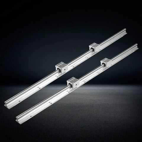 Two Piece SBR12 Linear Guide Rail Kit With Four Matching UU Sliding Blocks Eight Hundred Millimeter Heavy Duty Aluminum Rods for CNC Machines