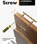 Champagne Bronze Cabinet Pulls 5 Inch Hole Center 10 Pack installed on wooden board with screwdriver