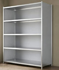 Tough As Nails Heavy Duty Stainless Steel Shelving Rack Featuring Rustproof Construction And Slick Metal Storage Organizer For Commercial Kitchen Warehouse Or Garage Setup with four adjustable shelves.