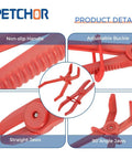 6 Piece Hose Clamp Pliers Set With Flexible Pinch Off Pliers Straight Jaw And 90 Degree Angled Pliers For Flexible Hoses