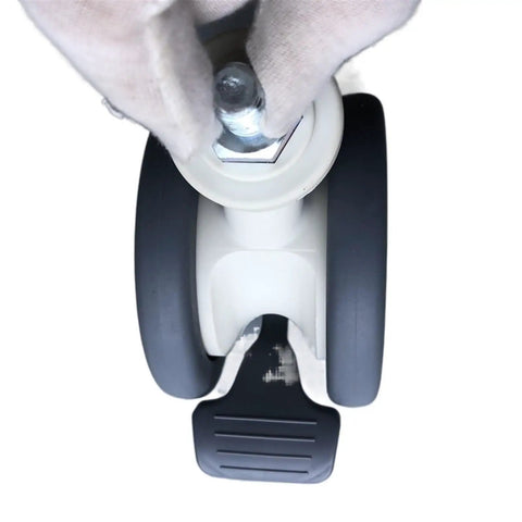 Take Your Rolling Game To The Next Level With These Tough 4 Inch Dual Casters Featuring Soft Rubber Treads And Silent Ball Bearings For Hospital Carts And Heavy Gear 2 Pack close-up of caster with rubber tread and hex bolt.
