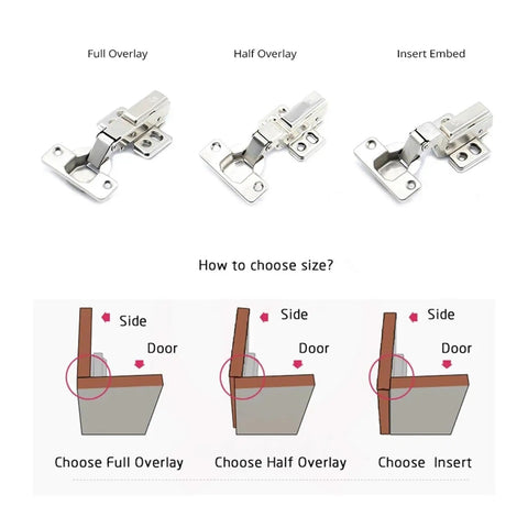 Soft Close Cabinet Hinges With Hydraulic Buffer Core Rustproof Iron Kitchen Door Hardware Half Overlay Cabinet Door Attachments diagram