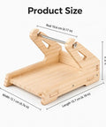 Solid Wood Label Holder And Sticker Dispenser For Roll Labels And Thermal Stickers Smooth Feed Desk Size Diagram