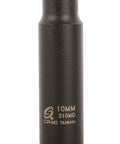 Premium 3/8 Inch Drive 10mm Deep Impact Socket, heavy duty CR Mo alloy steel, 6 point design for effective bolt gripping.