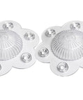 Kick Daily Drain Headaches To The Curb With This 2 Pack Hair Catcher Drain Cover, clear PVC, 5 inch size with six suction cups.