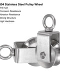 Beefy 304 Stainless Steel M68 U Type Rope Pulley Wheel With Duplex Bearing, Heavy Duty Cable Pulley Roller For Pulley System, Gym Ready Load Up To 2000lbs, Fits 1 to 20mm Wire Ropes, Rust Resistant on 304 stainless steel pulley wheel
