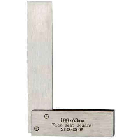 Machinist square, wide-seat 100x63mm, ground hardened steel