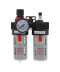 Pro Grade Oil Water Separator FRL Combo For Air Compressors with pressure gauge, metal construction, fits BFC2000 3000 4000 series
