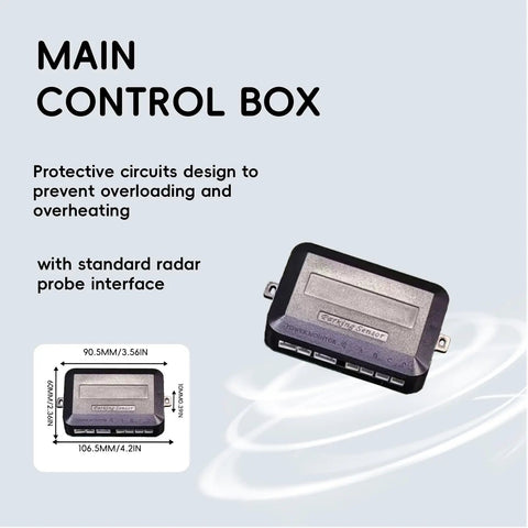 Main control box of Parking Sensor Kit For Cars With Customizable Probes In 18 Color Options And Adjustable Alarm Volume