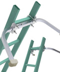 Ladder Stabilizer Heavy Duty Aluminum Extension Accessory for Roof Gutter Guard Cleaning Tools Ladder Stand Off Wing Span and Wall Ladder Hooks with Non Slip Rubber Bottom Pad Patent, aluminum ladder stabilizer on extension ladder