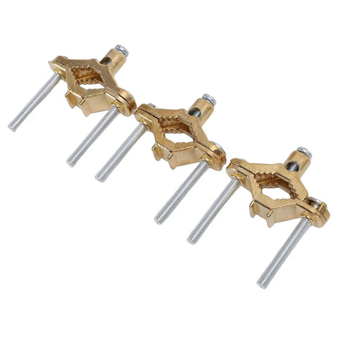 Rock Solid Copper Grounding Clamps Set 3 Pack Half To One Inch Wire Range High Conductivity Copper Alloy Ground Clamps