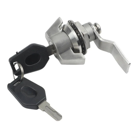 Heavy Duty Cabinet Cam Lock with two keys, zinc alloy cylinder lock for distribution boxes, brushed silver finish
