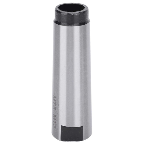 MT3 to MT2 drill sleeve arbor adapter, high-speed steel, silver cylindrical tool
