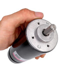 Built Tough 500W Air Cooled Spindle Motor For CNC Router With ER11 Chuck and 48V DC Power in hand, showcasing metal construction.
