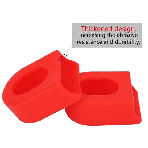 MTB Crank Arm Boots Silicone Sleeve Protectors pack of two, red, with thickened design, durable soft cover for bike crank guards