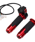 Top Tier E Bike Twist Throttle With 3 Speed Settings High Med Low Plus Forward Reverse Control For Smooth Rides On Any Terrain, red grips