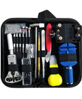 All In One 147 Piece Watch Repair Tool Kit Pro Grade Gear with steel tools including pin remover and case opener in a black case