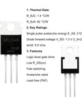 Logic Level MOSFET Kit With 12 Pieces, High Current 47A 55V Transistors For DIY Projects, Arduino And Raspberry Pi Friendly, IRLZ44N Compatible, Easy Microcontroller Drive, Fast Switching For Power Control, TO-220 package