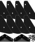 Beefy Heavy Duty Metal Corner Brackets for Wood, Universal Triangle Shelf Support Braces, black finish, with mounting screws
